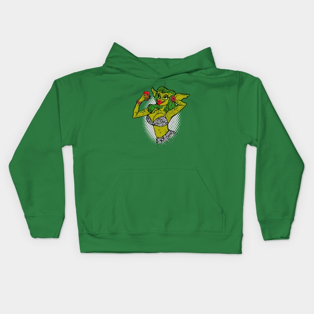 Gremlin selfie Kids Hoodie by Yolanda84